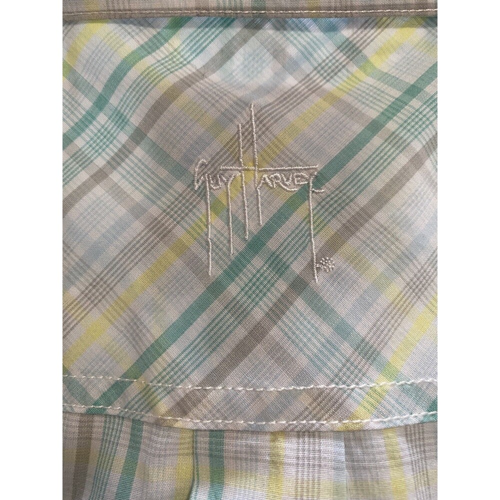 Guy Harvey Men's XL Long Sleeve Fishing Outdoor Plaid Green Button Down Shirt - Picture 6 of 9